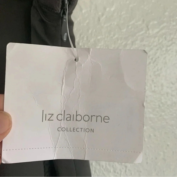 Liz Clairbone 100% Silk Paneled A Line Charcoal Gray Skirt NWT Size 12 - Picture 6 of 12